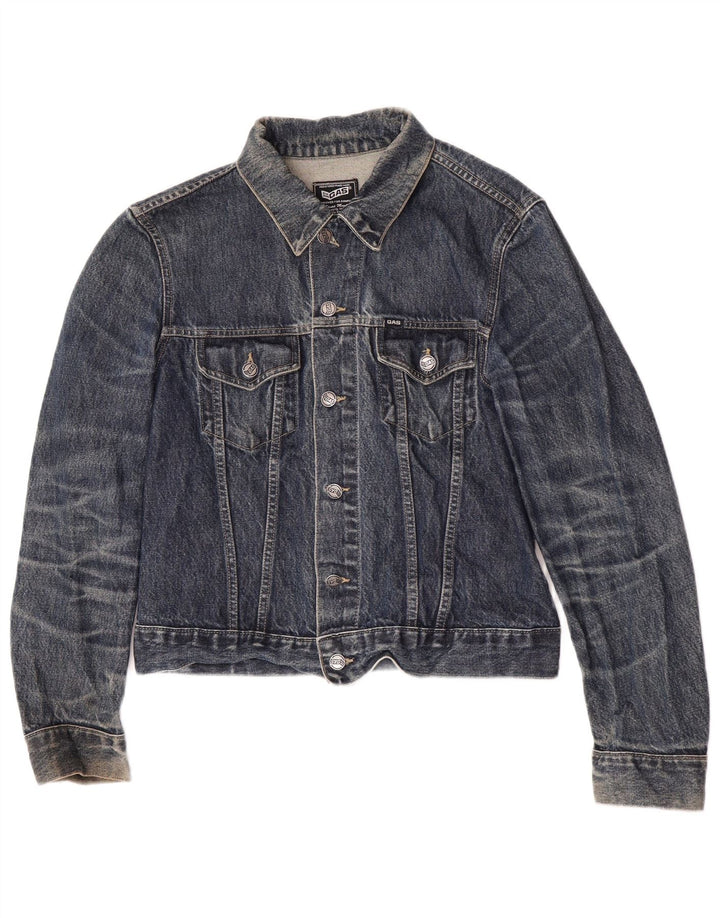 Jaqueta jeans feminina Gas UK 14 algodão azul marinho médio