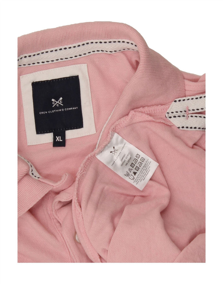 CREW CLOTHING Mens Polo Shirt XL Pink Cotton Vintage Crew Clothing and Second-Hand Crew Clothing from Messina Hembry 