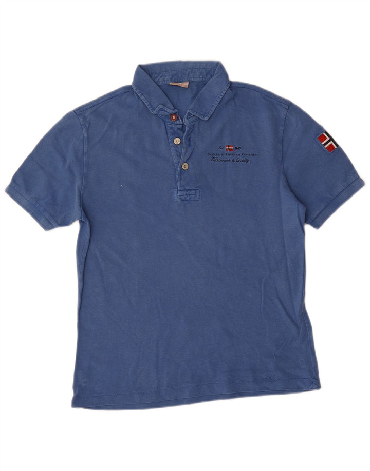 Napapijri Camisa polo masculina azul médio