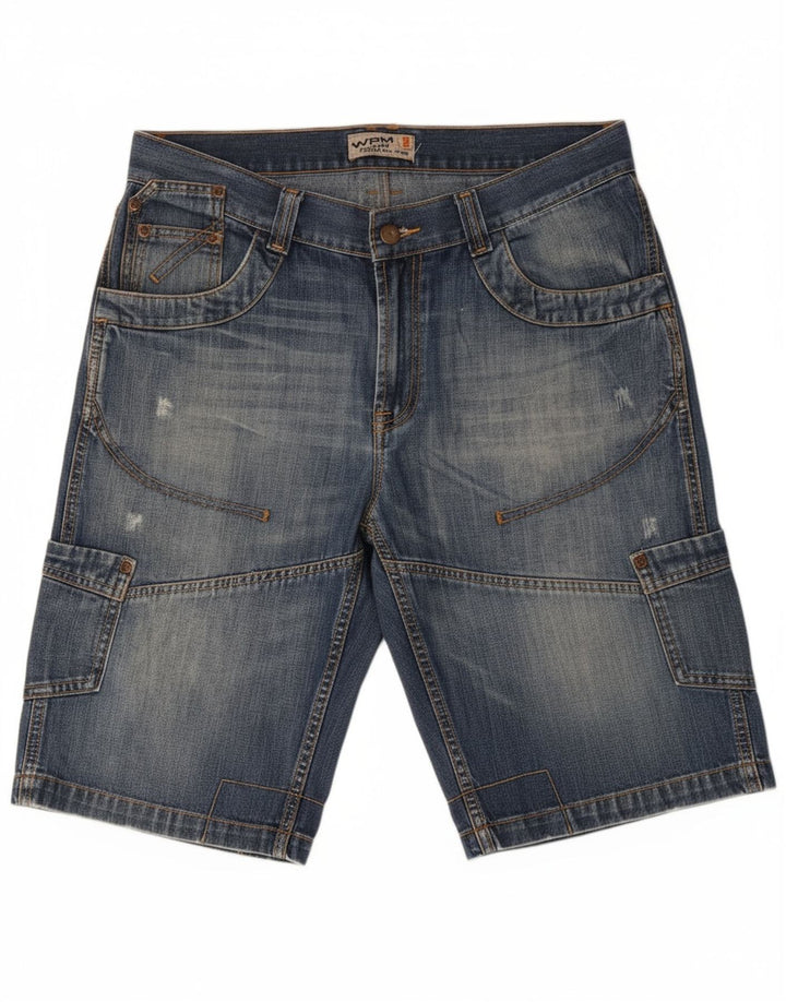 Shorts jeans cargo masculino WPM IT 48 médio W29 algodão azul