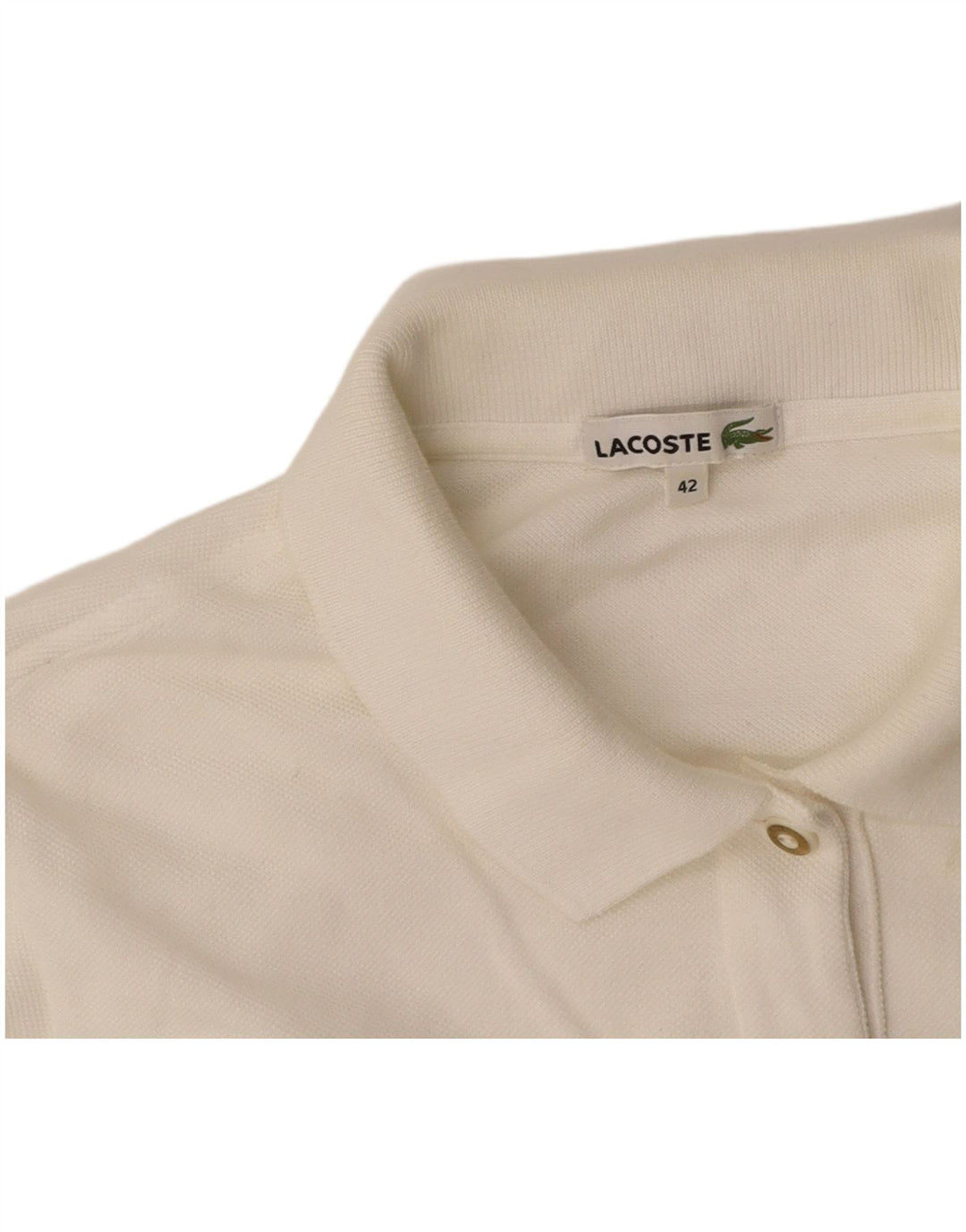 Camisa polo feminina LACOSTE tamanho 42 grande branco