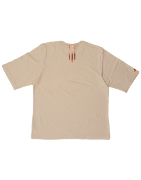 ADIDAS Mens Graphic T-Shirt Top Grande Off White Algodão