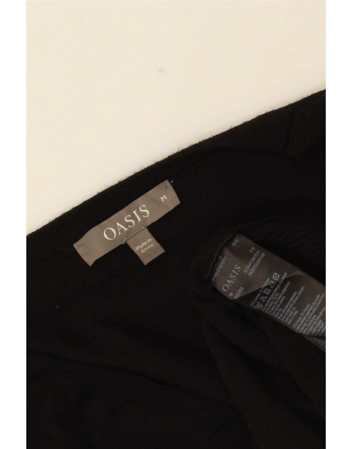 Suéter feminino com decote em V Oasis UK 14 Poliéster preto médio