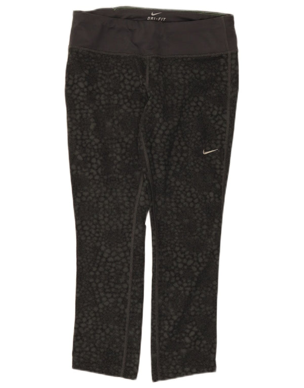 Leggings Nike Dri Fit Capri UK 8 Pequeno Poliéster Geométrico Preto