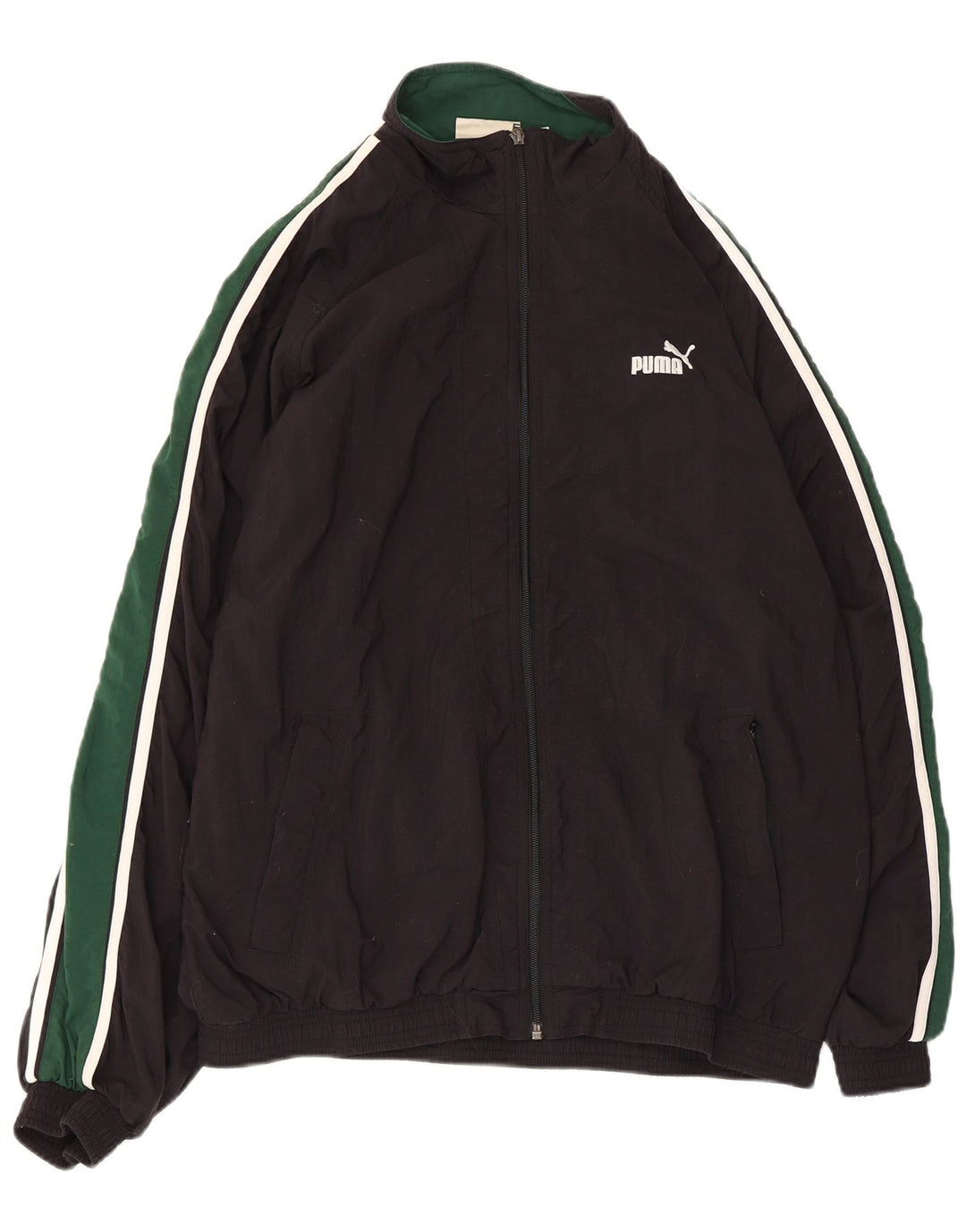 Puma Mens Treino Top Jaqueta Grande Poliéster Colorblock Preto