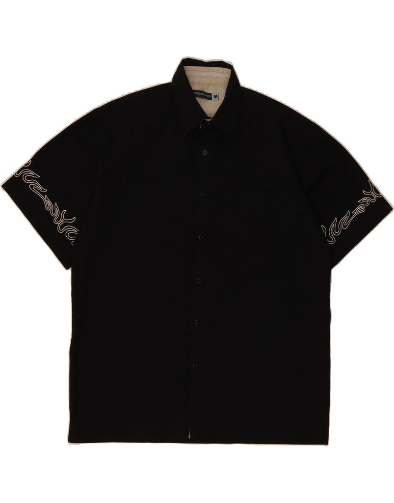 FISHBONE Mens Short Sleeve Shirt Medium Black Cotton Vintage Fishbone and Second-Hand Fishbone from Messina Hembry 