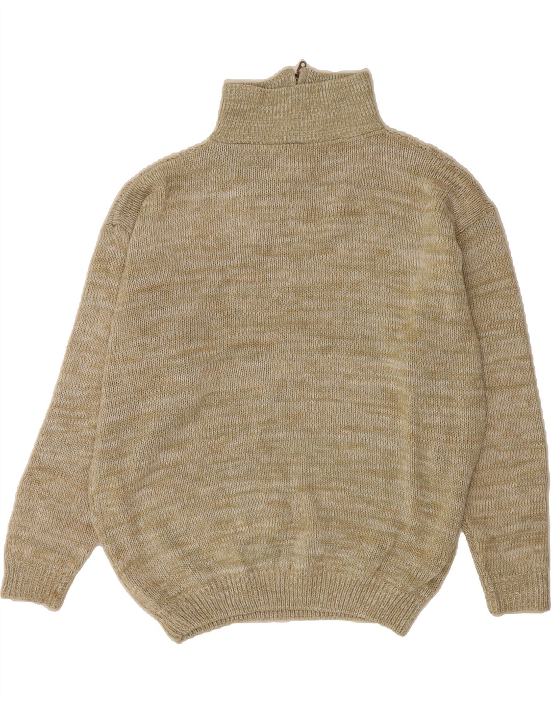 Suéter masculino VINTAGE com zíper e gola 2XL poliacrílico bege