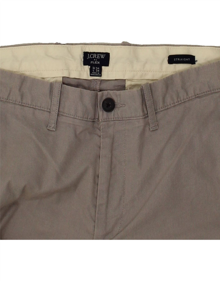 J. CREW Womens Flex Straight Chino Trousers W34 L34 Grey Cotton Vintage J. Crew and Second-Hand J. Crew from Messina Hembry 
