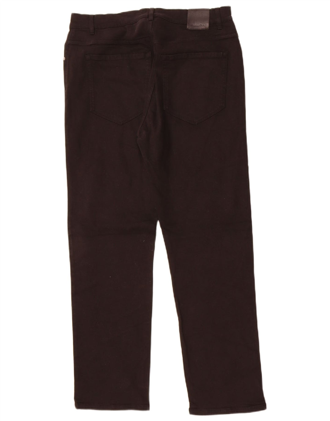 Jeans reto feminino Massimo Dutti EU 42 grande W32 L27 algodão preto