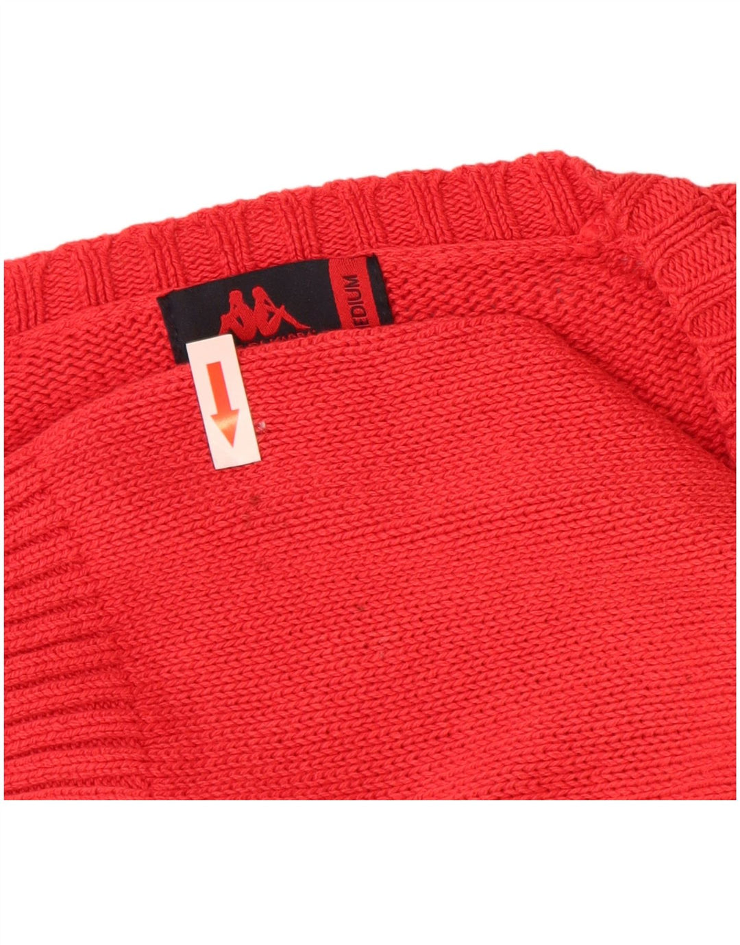 Suéter masculino Kappa com decote em V de algodão vermelho médio