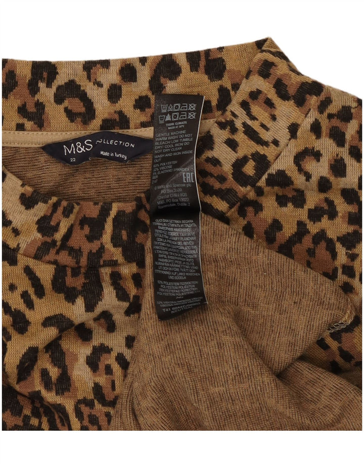 Suéter feminino Marks & Spencer com gola tartaruga Reino Unido 22 3XL marrom