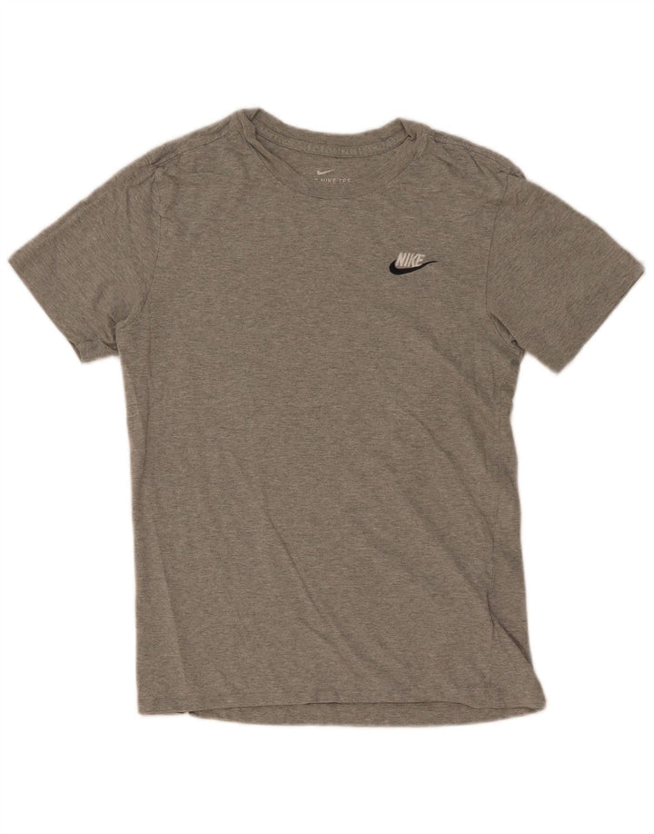 Camiseta masculina Nike Top XS cinza manchado de algodão