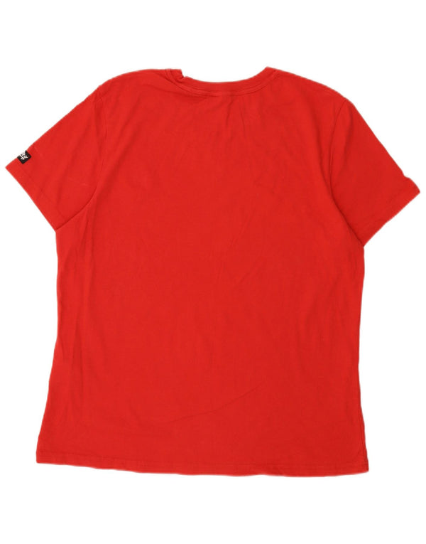 Camiseta feminina Superdry com estampa gráfica UK 16 grande algodão vermelho