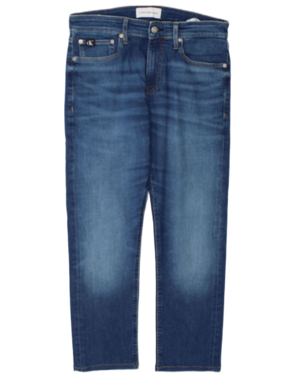 Calça jeans reta masculina Calvin Klein W31 L27 algodão azul