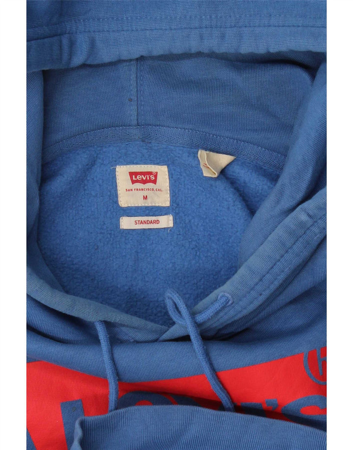 Suéter com capuz gráfico padrão masculino Levi's azul médio