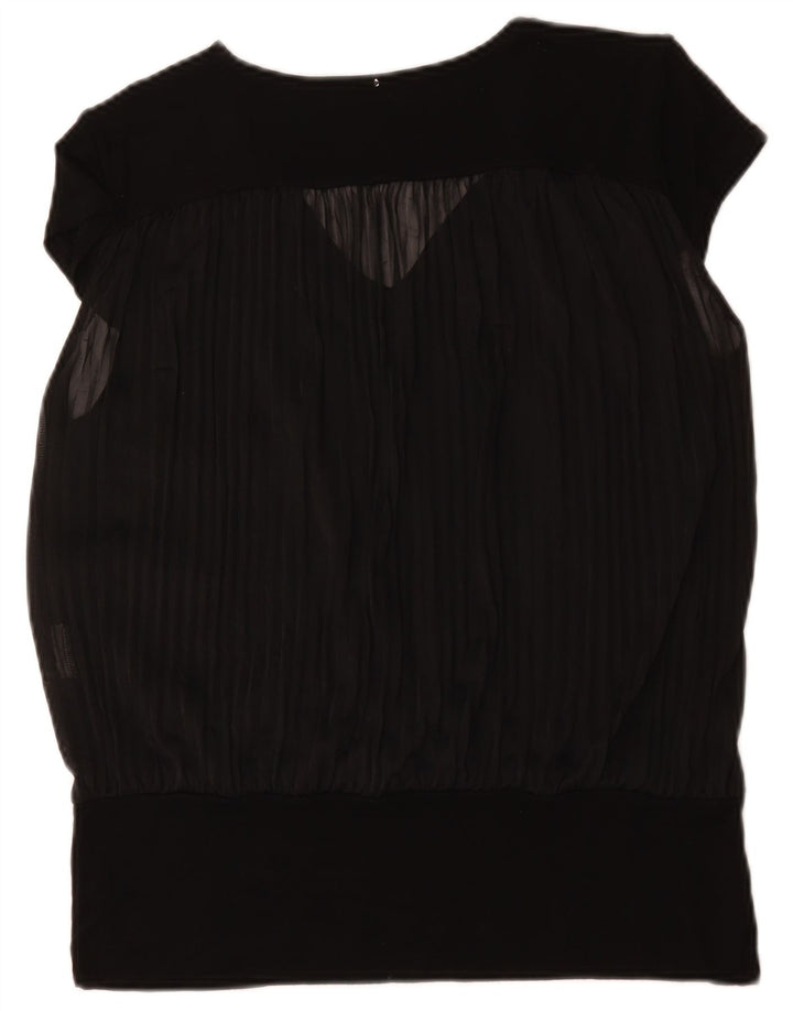 Max Mara Blusa Feminina Top UK 14 Grande Preto