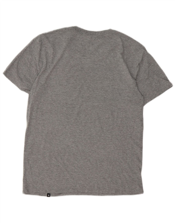 Camiseta masculina Hurley Top pequeno algodão manchado cinza