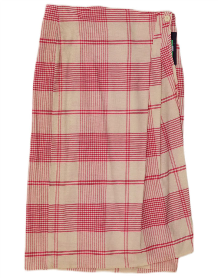 Saia feminina Touche IT 46 grande W30 algodão xadrez rosa