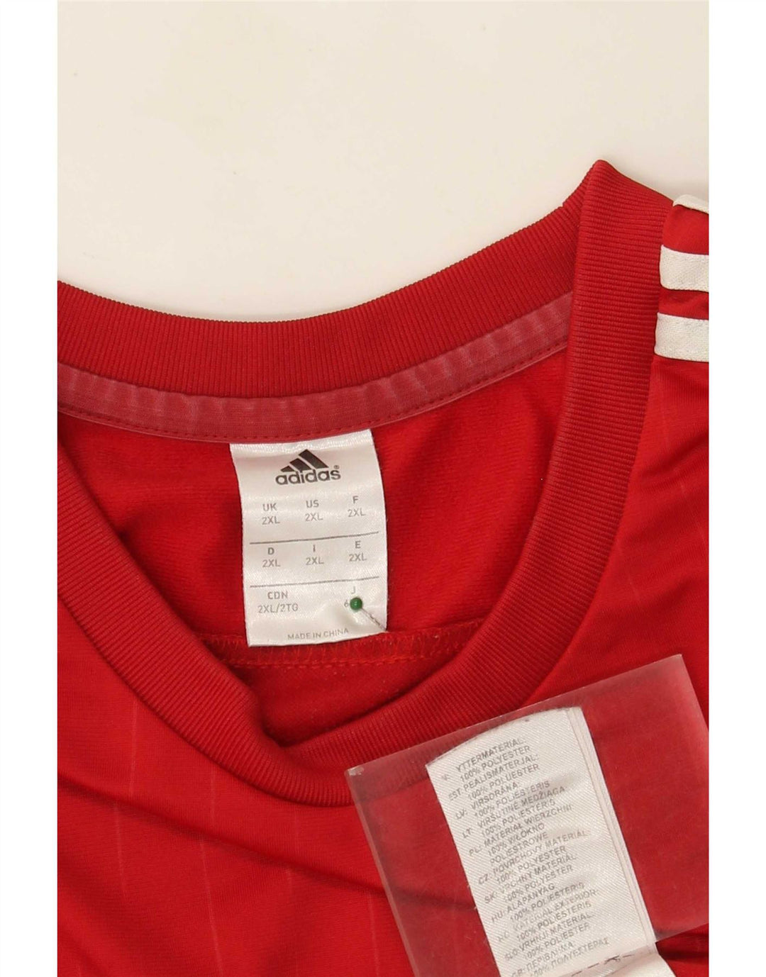 Adidas Mens Top Manga Longa 2XL Poliéster Colourblock Vermelho