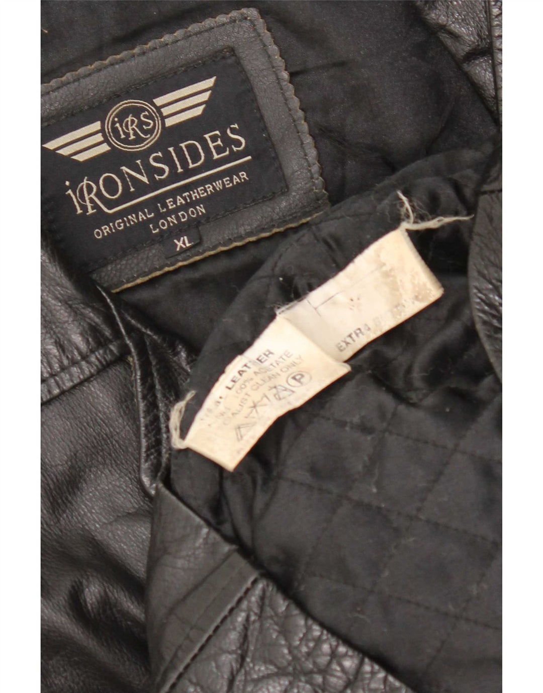 Jaqueta de couro masculina Ironsides UK 42 XL preta