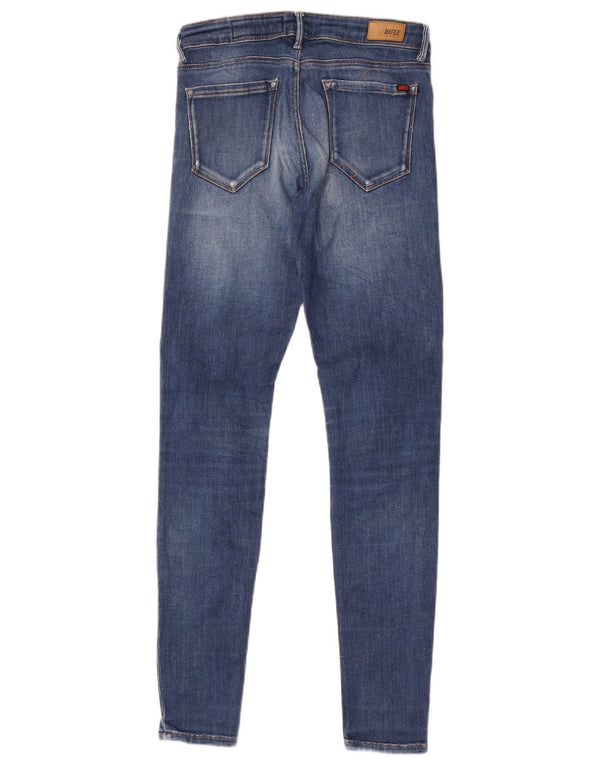 Rifle feminino skinny jeans W27 L30 algodão azul