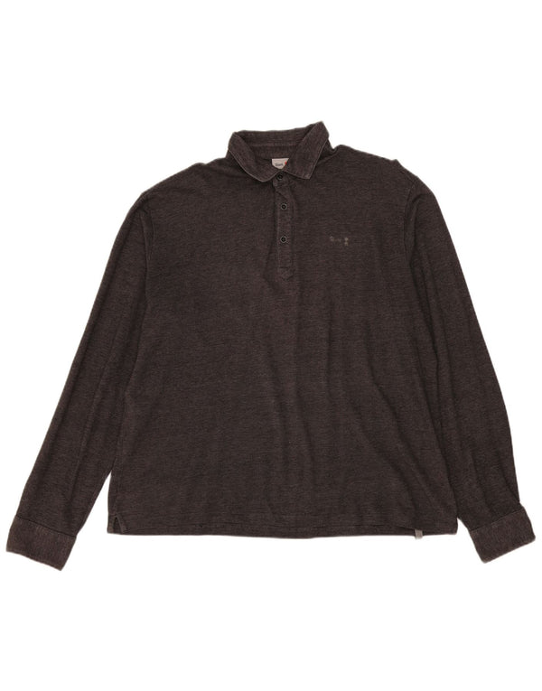 Camisa polo masculina de manga comprida Slam 3XL cinza manchada