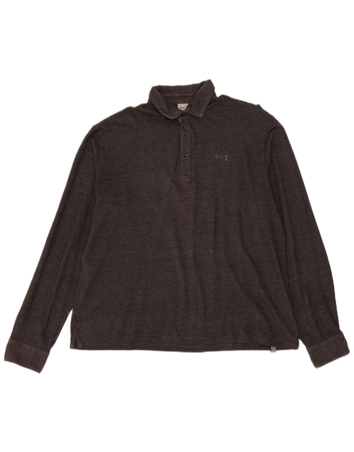 Camisa polo masculina de manga comprida Slam 3XL cinza manchada