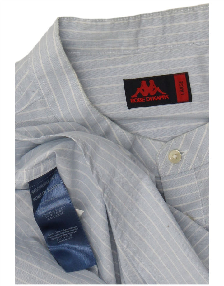 Camisa pulôver masculina Kappa grande algodão listrado azul