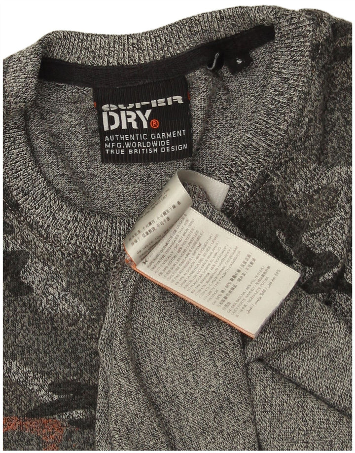 Camiseta masculina gráfica SUPERDRY top pequeno algodão camuflado cinza