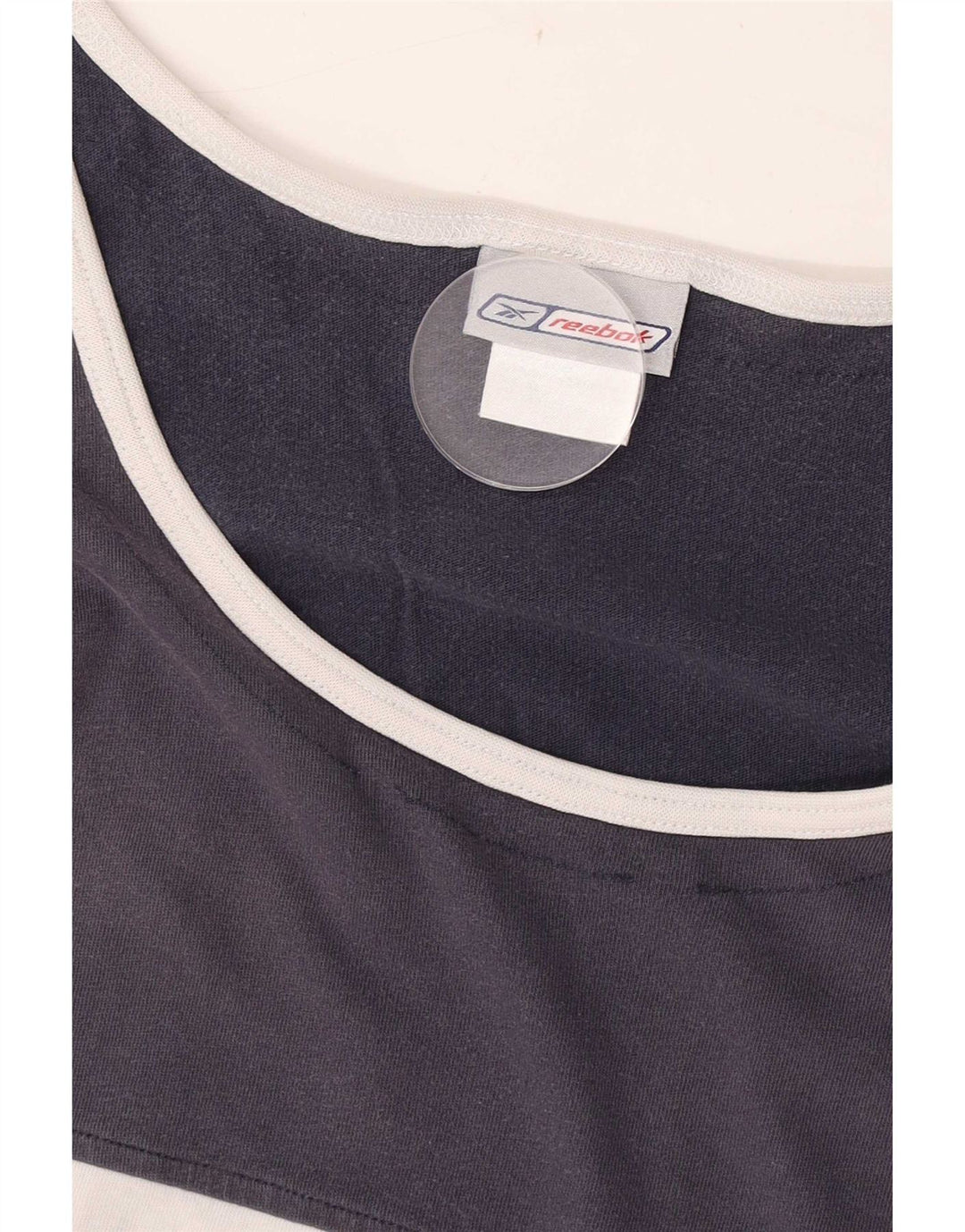 Reebok masculino colete top XL azul marinho algodão colorblock