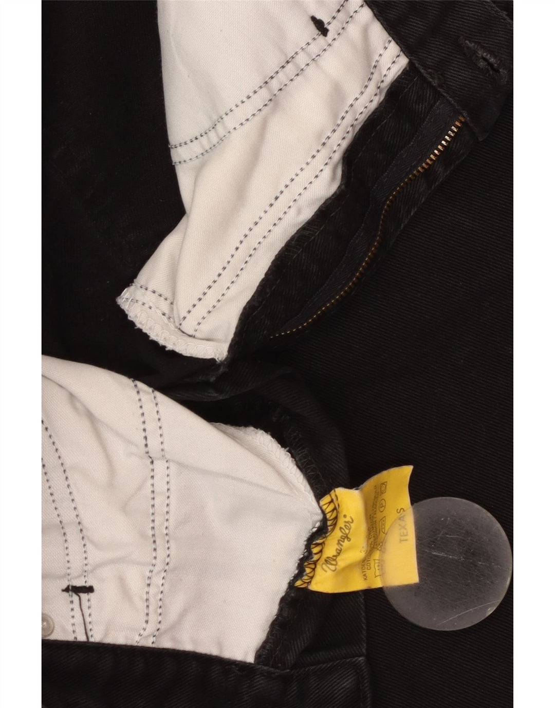 Wrangler Masculino Texas Straight Jeans W33 L34 Algodão Preto