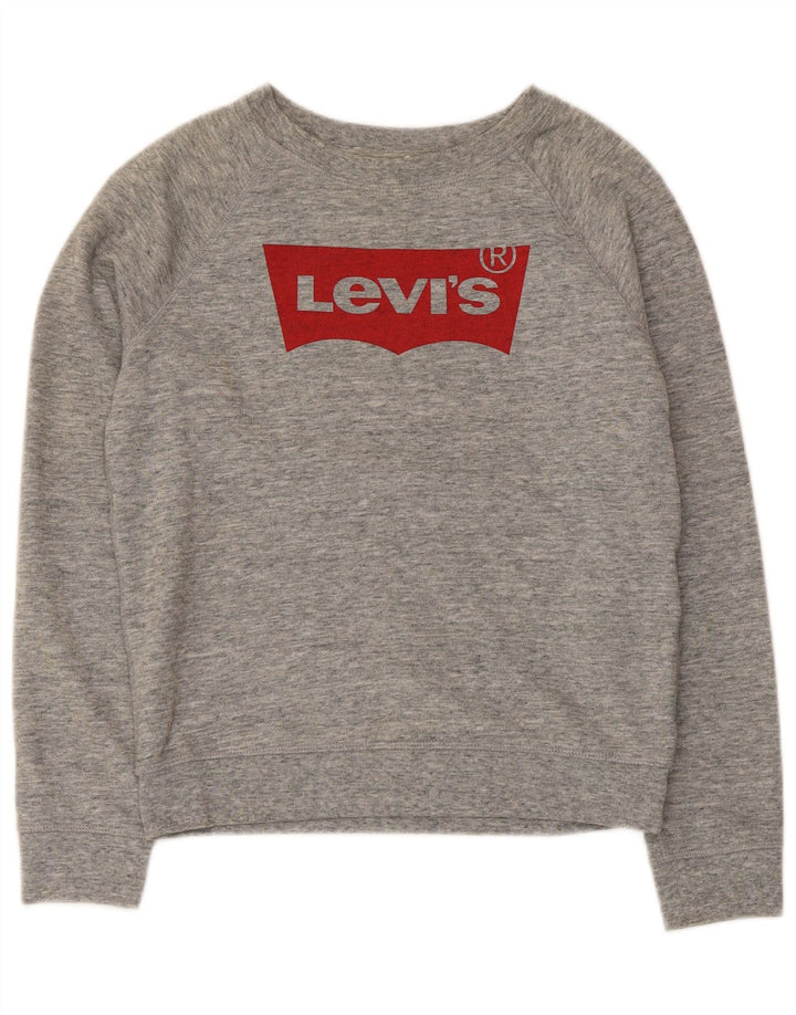 Moletom gráfico feminino Levi's Jumper UK 6 XS cinza manchado