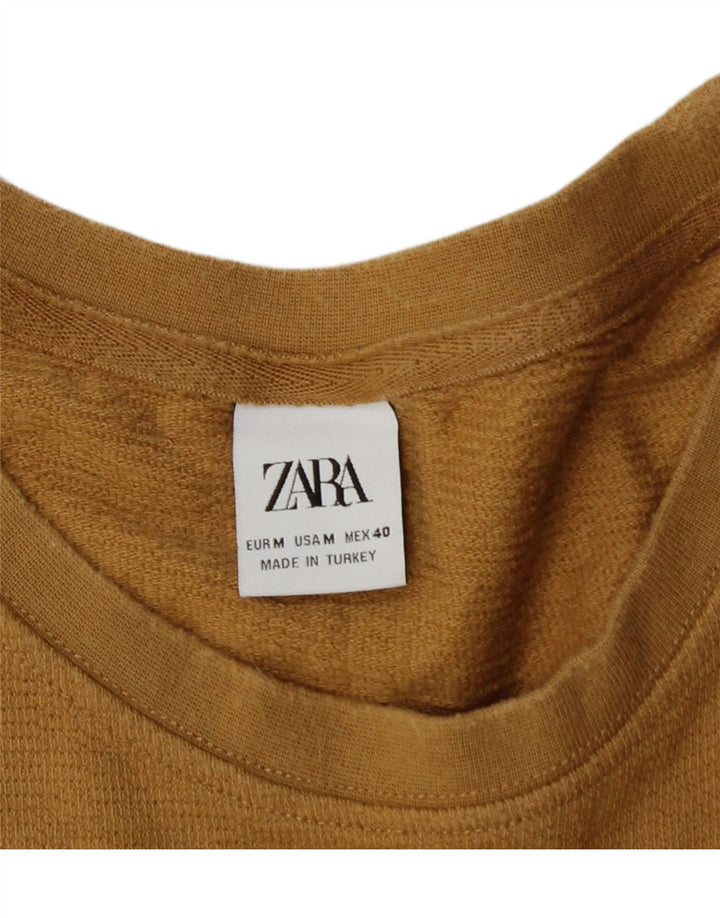Camiseta feminina grande Zara UK 12 marrom médio