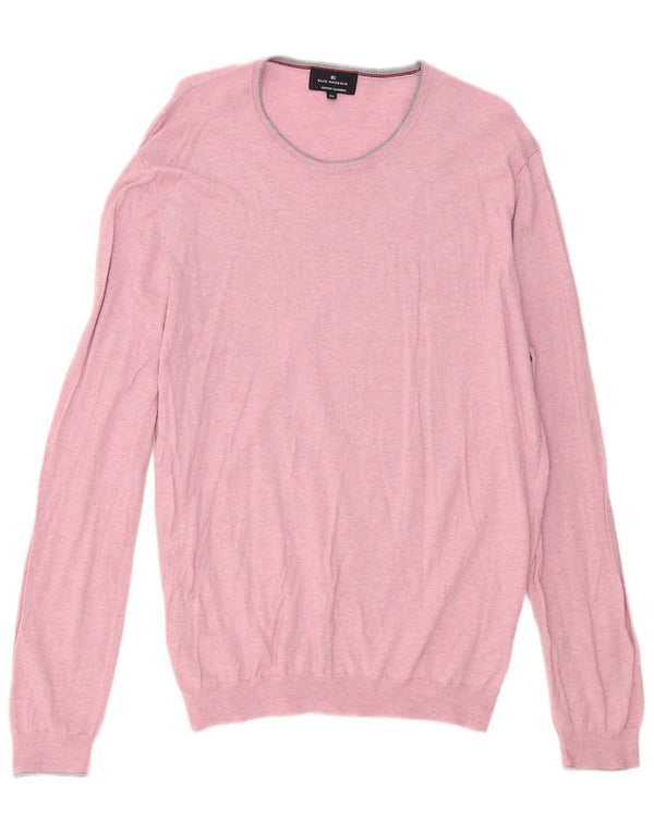 Suéter masculino Marks & Spencer Blue Harbor Boat Neck Jumper XL de algodão rosa