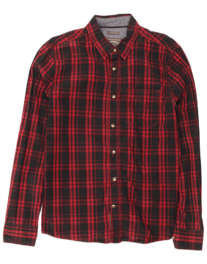 Fat Face Mens Camisa clássica de ajuste médio preto xadrez algodão