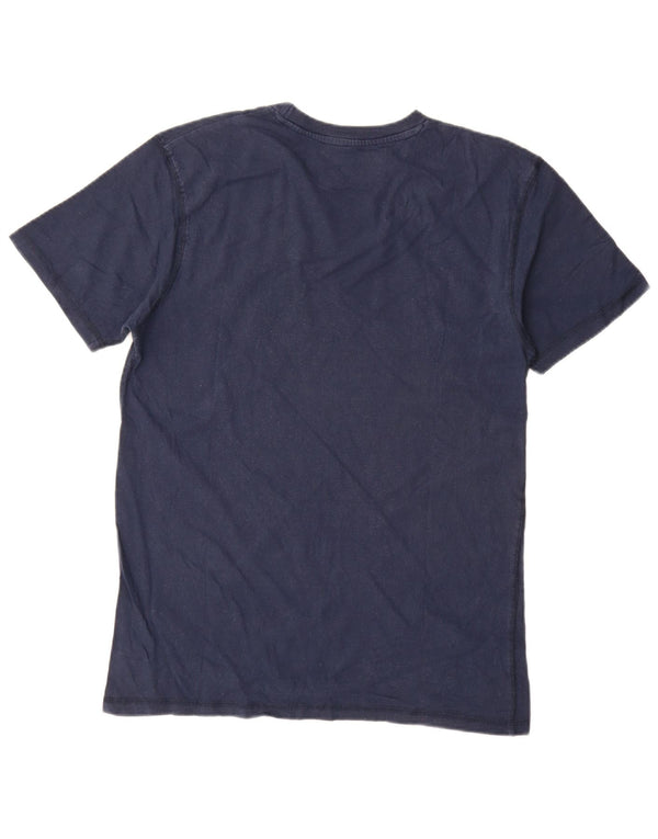 Camiseta gráfica masculina Hard Rock Cafe Top médio algodão azul marinho