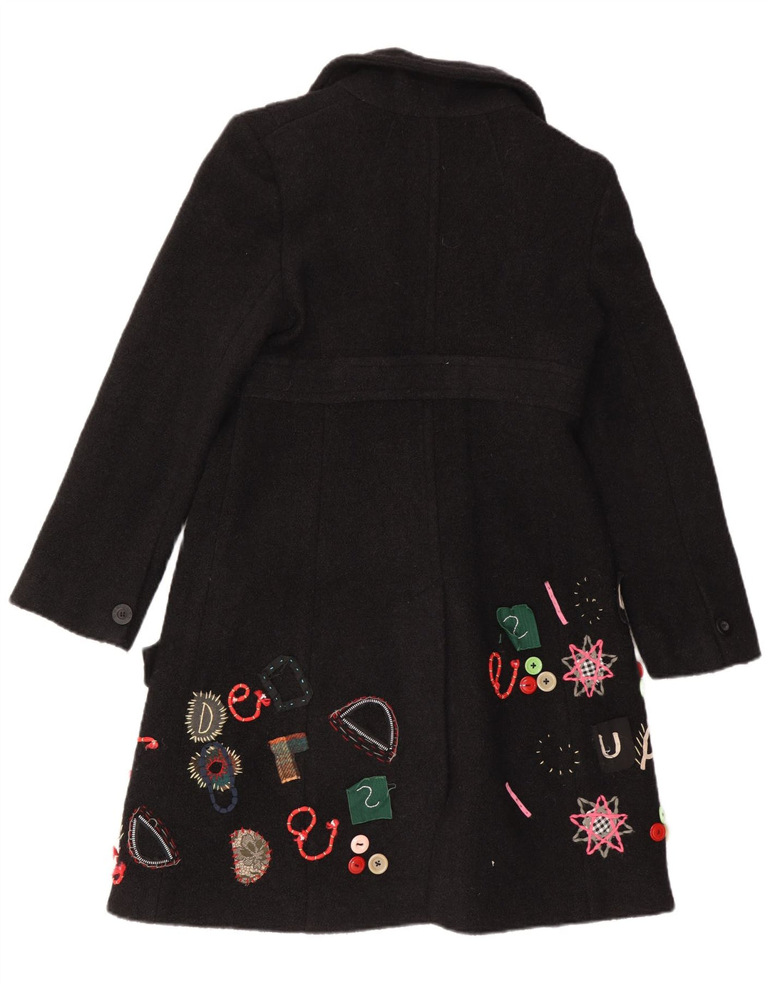 Sobretudo feminino Desigual com padrão abstrato EU 40 médio preto