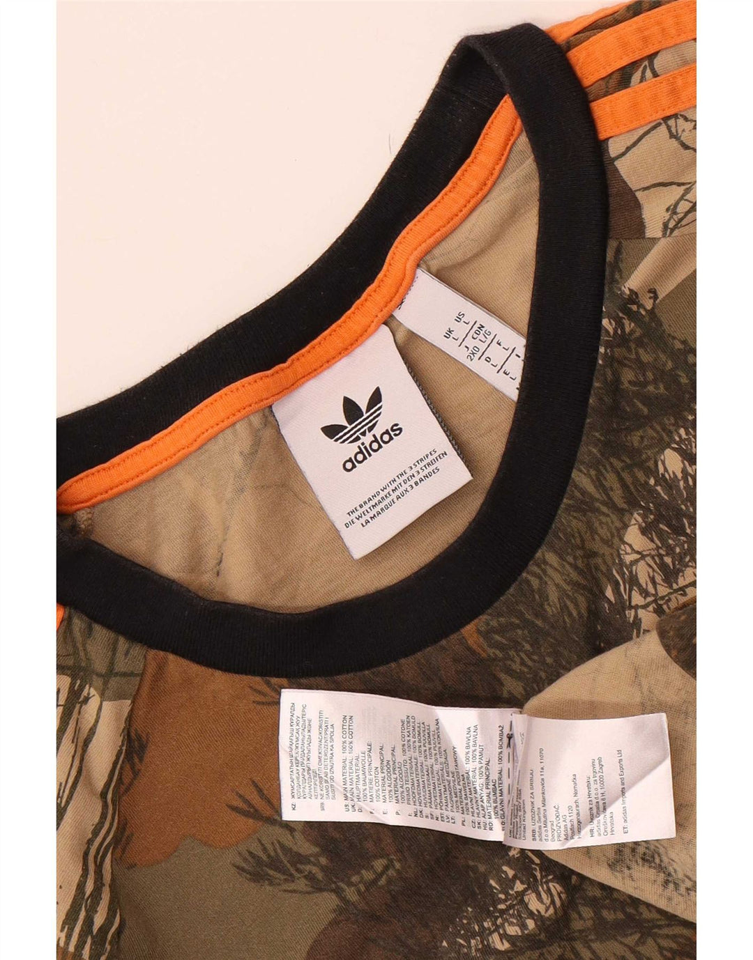Camiseta masculina Adidas grande algodão camuflado multicolorido