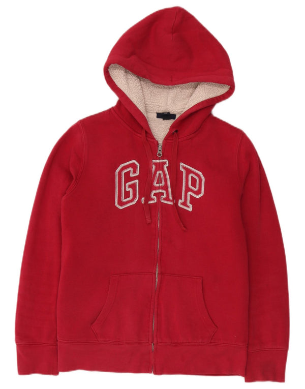 Jumper com capuz gráfico feminino Gap Reino Unido 10 pequeno algodão vermelho