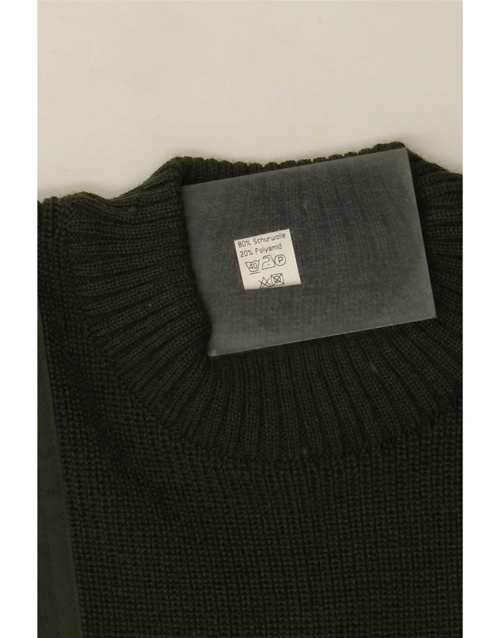 Suéter masculino Halfen com gola redonda IT 48 lã colorblock verde médio