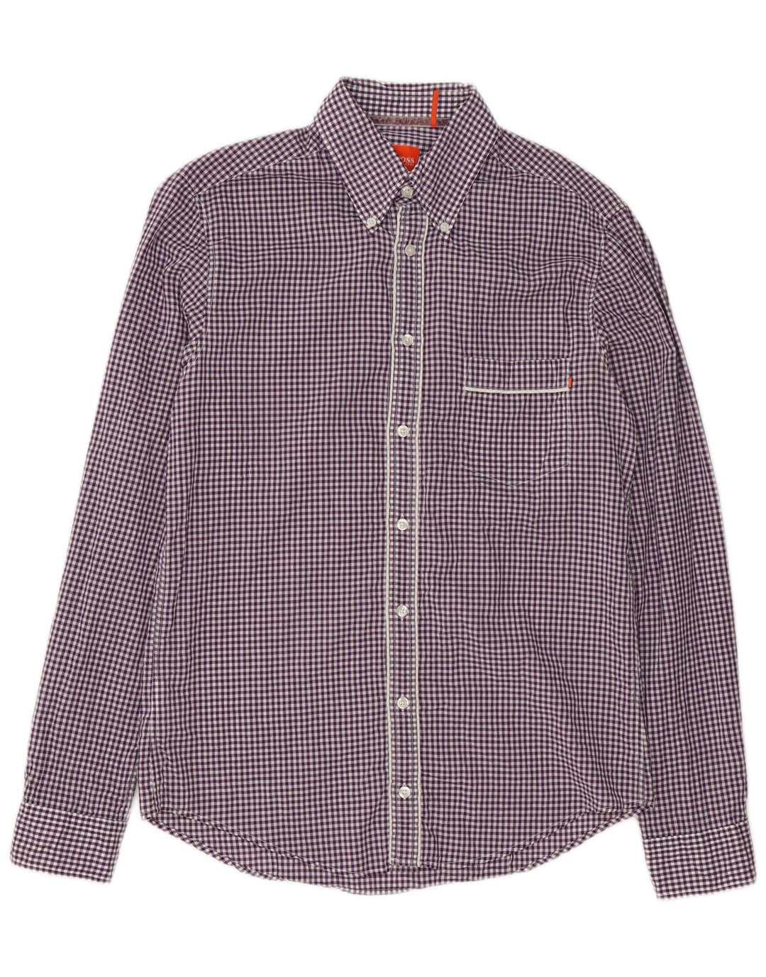 Camisa masculina Superdry médio roxo algodão guingão