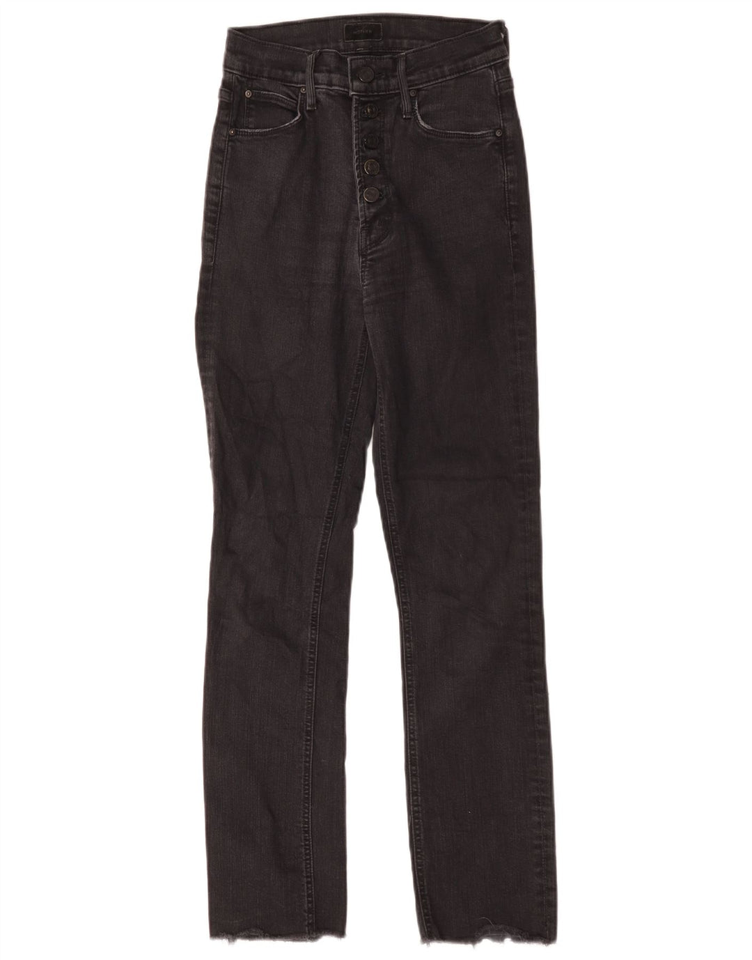 Jeans Slim Mãe Feminina W25 L27 Algodão Preto