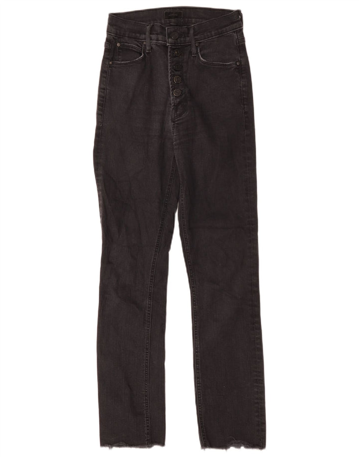 Jeans Slim Mãe Feminina W25 L27 Algodão Preto