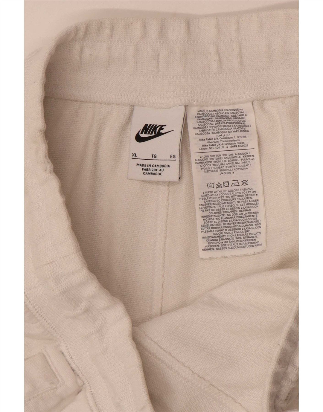 Shorts esportivos gráficos masculinos Nike XL algodão branco