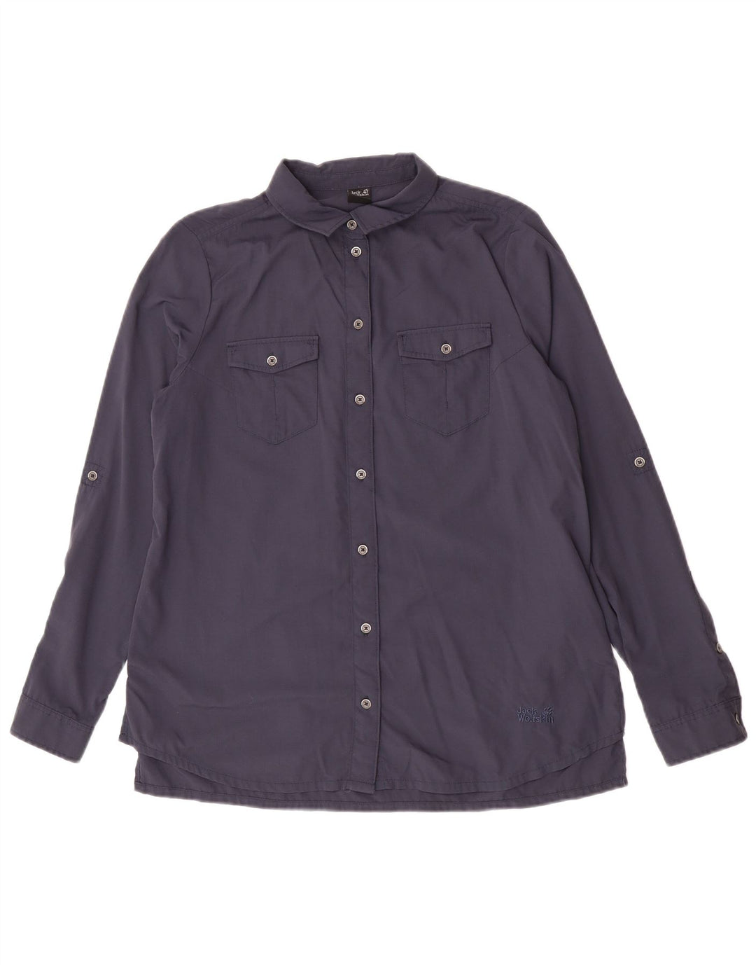 Camisa feminina Jack Wolfskin Reino Unido 12 médio azul marinho poliamida