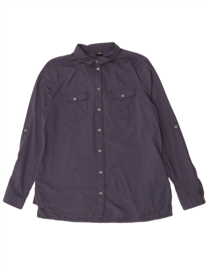 Camisa feminina Jack Wolfskin Reino Unido 12 médio azul marinho poliamida