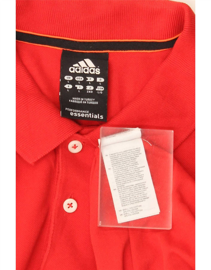 Adidas Mens Climalite Polo Grande Algodão Vermelho