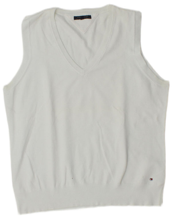 TOMMY HILFIGER Colete feminino regata UK 18 XL algodão branco
