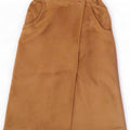 Saia feminina vintage de camurça IT 42 médio W27 couro bege