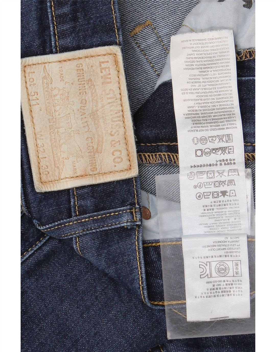 Levi's Masculino 511 Slim Jeans W32 L30 Azul Marinho Algodão